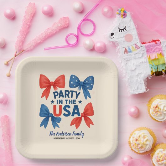 Party in den USA Patriotic 4. Juli Custom Pappteller (Party)