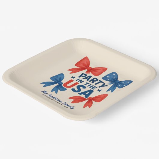 Party in den USA Patriotic 4. Juli Custom Pappteller (Gewinkelt)