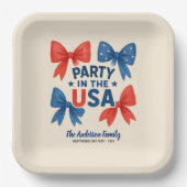 Party in den USA Patriotic 4. Juli Custom Pappteller (Vorderseite)