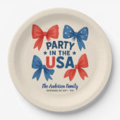 Party in den USA Patriotic 4. Juli Custom Pappteller (Vorderseite)