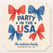 Party in den USA Patriotic 4. Juli Custom Untersetzer (Vorderseite)