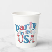 Party in den USA Patriotic Pappbecher (Rückseite)