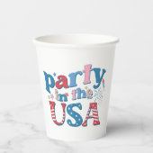 Party in den USA Patriotic Pappbecher (Vorderseite)