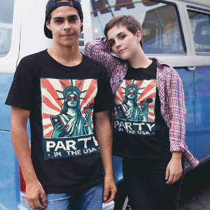 Party in der amerikanischen Freiheitsstatue am 4. T-Shirt