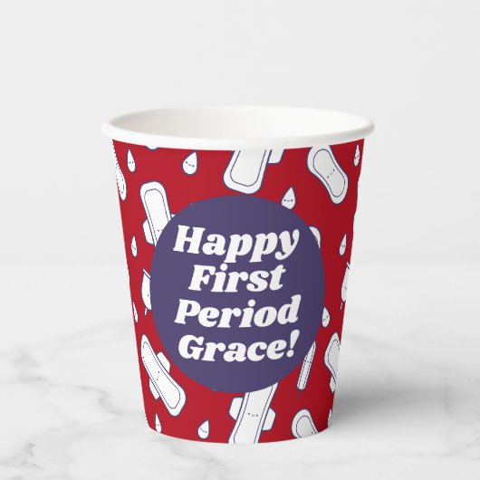 Party in der ersten Phase Niedlich Tampon Name Pappbecher (Vorderseite)