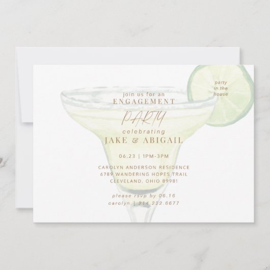 Party in der Partei des Margarita-Engagement im Re Einladung (Vorderseite)