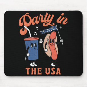 Party in der US Hot Dog Liebe USA Fun 4. J Mousepad