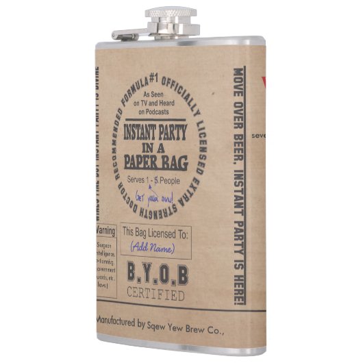 Party in einem Papierbeutel individuell anpassbar Flachmann (Links)