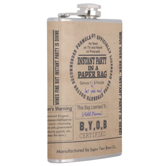 Party in einem Papierbeutel individuell anpassbar Flachmann (Rechts)