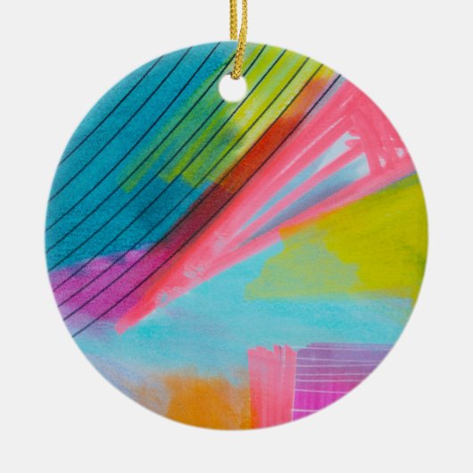 Party in einer Box Keramik Ornament (Vorne)