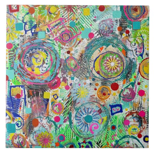 Party in einer Faltschachtel 6 x 6 Keramiken Fliese (Vorderseite)