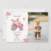 Party in landwirtschaftlichen Betrieben Rosa Trakt Einladung (Vorderseite)