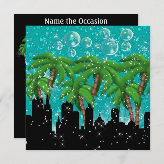 Party in Style Bright Lights - SRF Einladung (Vorne/Hinten)