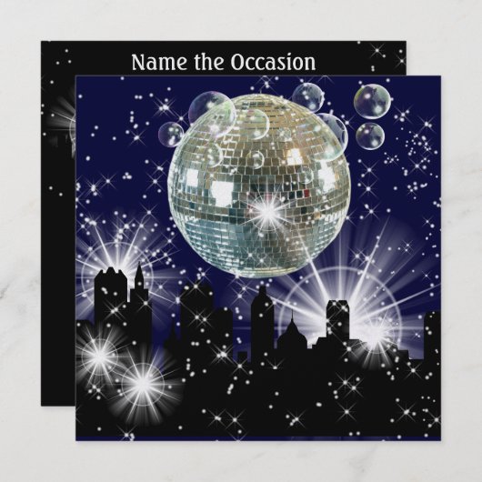 Party in Style Bright Lights - SRF Einladung (Vorne/Hinten)