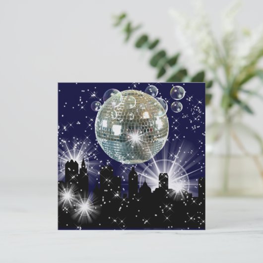 Party in Style Bright Lights - SRF Einladung (Stehend Vorderseite)