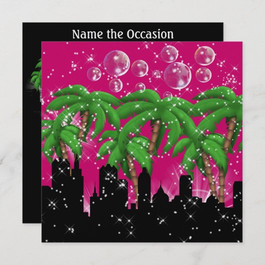 Party in Style Bright Lights - SRF Einladung (Vorne/Hinten)