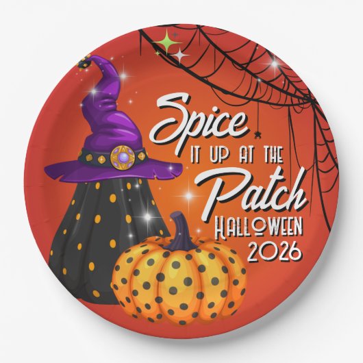 Party in the Patch Halloween Lunch-Papierplatten Pappteller (Vorderseite)