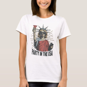 Party in the USA Cocktail Statue Tee