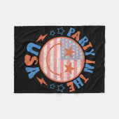 Party In The USA Glückliches Gesicht Lächeln Ameri Fleecedecke (Vorderseite (Horizontal))