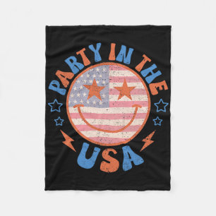 Party In The USA Glückliches Gesicht Lächeln Ameri Fleecedecke