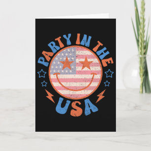 Party In The USA Glückliches Gesicht Lächeln Ameri Karte