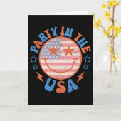 Party In The USA Glückliches Gesicht Lächeln Ameri Karte (Gelbe Blume)