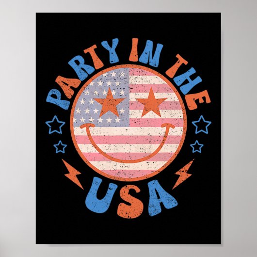 Party In The USA Glückliches Gesicht Lächeln Ameri Poster (Vorne)