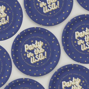 Party in the USA Navy 4. Juli Dekorationen Pappteller