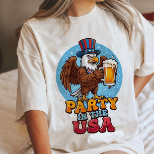 Party In The Usa Patriotischer Adler Bier Tri-Blend Shirt