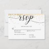 Party Invite Response Card (UAWG), Golden Confetti RSVP Karte (Vorderseite)