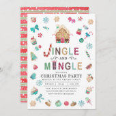 Party "Jingle and Mingle Christmas Gingerbrot" Einladung (Vorne/Hinten)