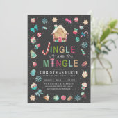 Party "Jingle and Mingle Christmas Gingerbrot" Einladung (Stehend Vorderseite)