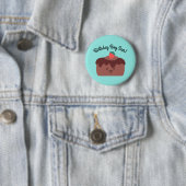 Party Junge Birthday Brown Chocolate Cake Button (Beispiel)