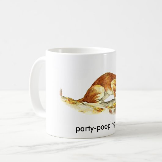 Party-Kacken des Pumas Kaffeetasse (Vorderseite Links)