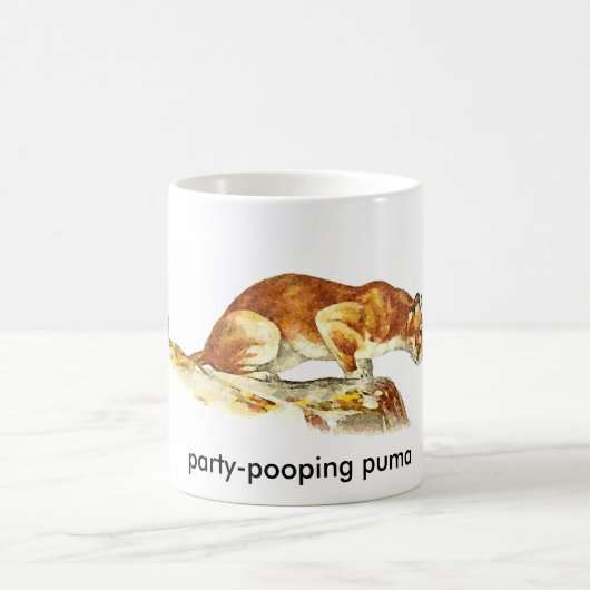 Party-Kacken des Pumas Kaffeetasse (Mittel)
