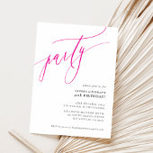 PARTY Kalligraphie stilvoll minimalistisch heiß ro Einladung