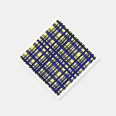 Party Kariert Gelb & Dunkelblau Serviette (Ecke)