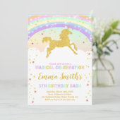 Party-Karte für funkelnd und magische Mädchen Einladung (Stehend Vorderseite)