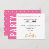 PARTY KARTE niedlich hübsches Rosa, weißes Herz Go (Vorne/Hinten)