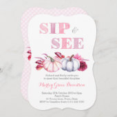 Party-Karten mit rosa grauen Pumpkins Einladung (Vorne/Hinten)