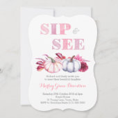 Party-Karten mit rosa grauen Pumpkins Einladung (Vorderseite)