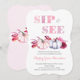 Party-Karten mit rosa grauen Pumpkins Einladung