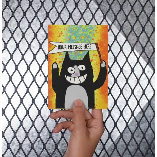 Party-Katze mit personalisierter Karte