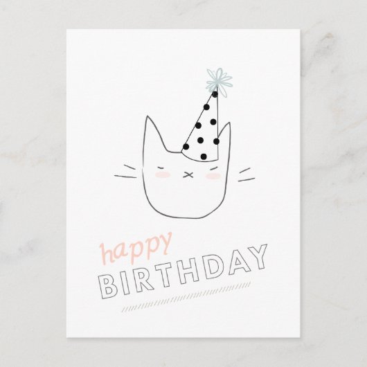Party-Katzen-alles Gute zum Geburtstag Postkarte (Vorderseite)