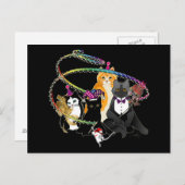 Party Katzen Einladungspostkarte (Vorne/Hinten)