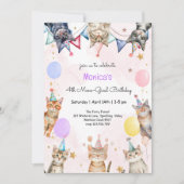 Party Katzen Meu-Kindergeburtstag Einladung (Vorderseite)