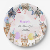 Party Katzen Meu-Kindergeburtstag Pappteller (Vorderseite)