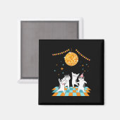 Party Katzen tanzen im Diskothek Ball Magnet (Vorderseite/Rückseite)
