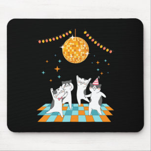 Party Katzen tanzen im Diskothek Ball Mousepad