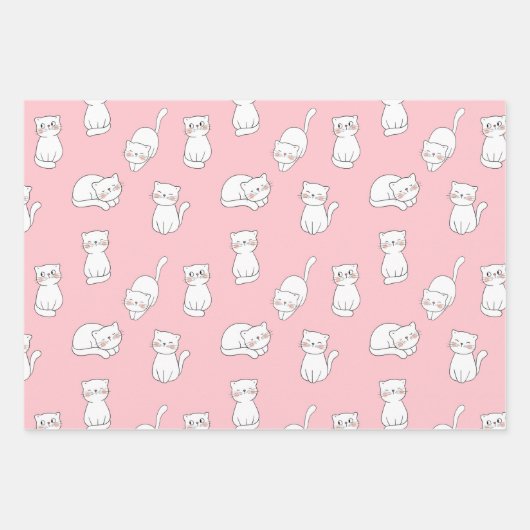 Party Katzen Zwei Packpapier Geschenkpapier Set (Vorderseite 2)